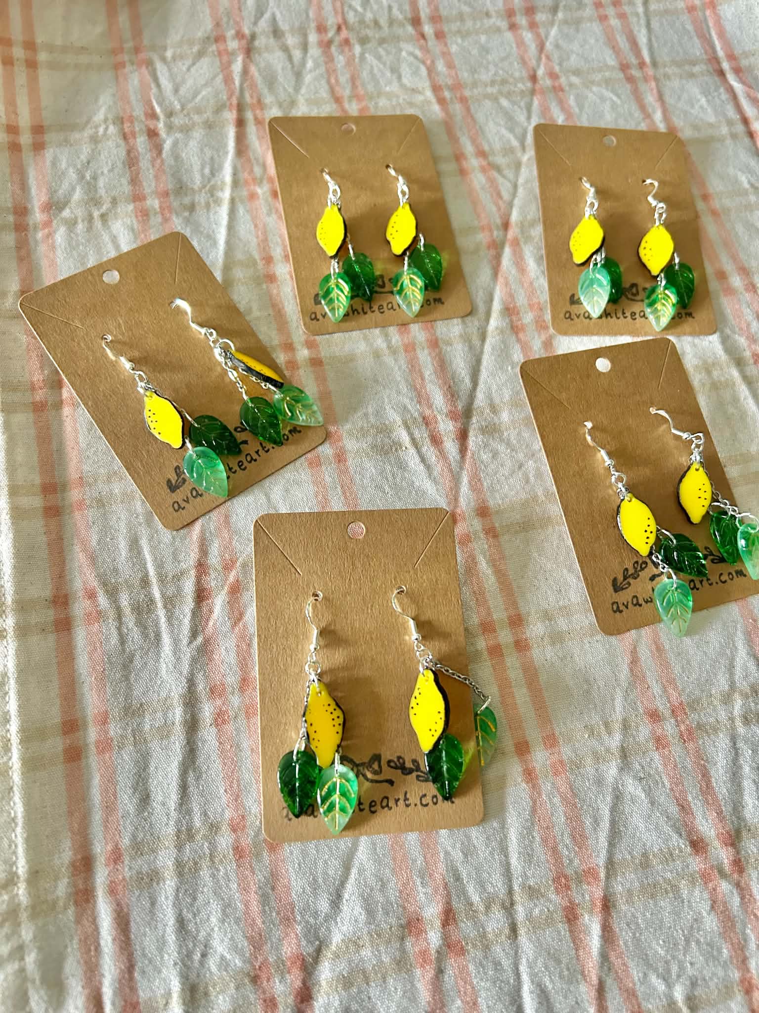 Lemon and leaf earrings