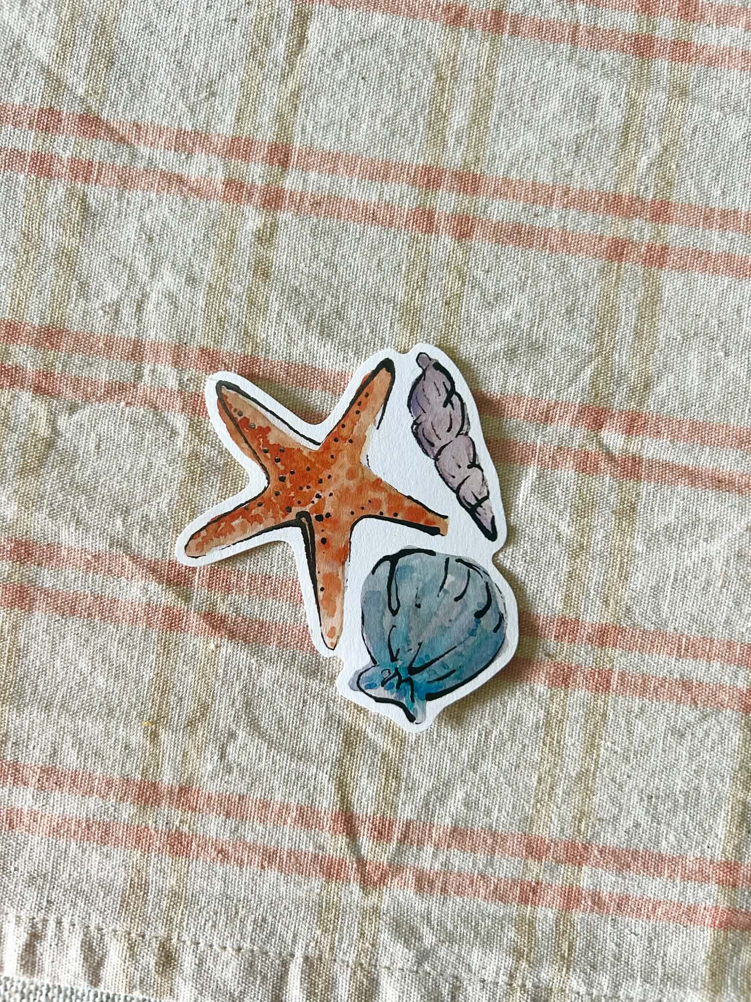 Starfish and Shells Sticker